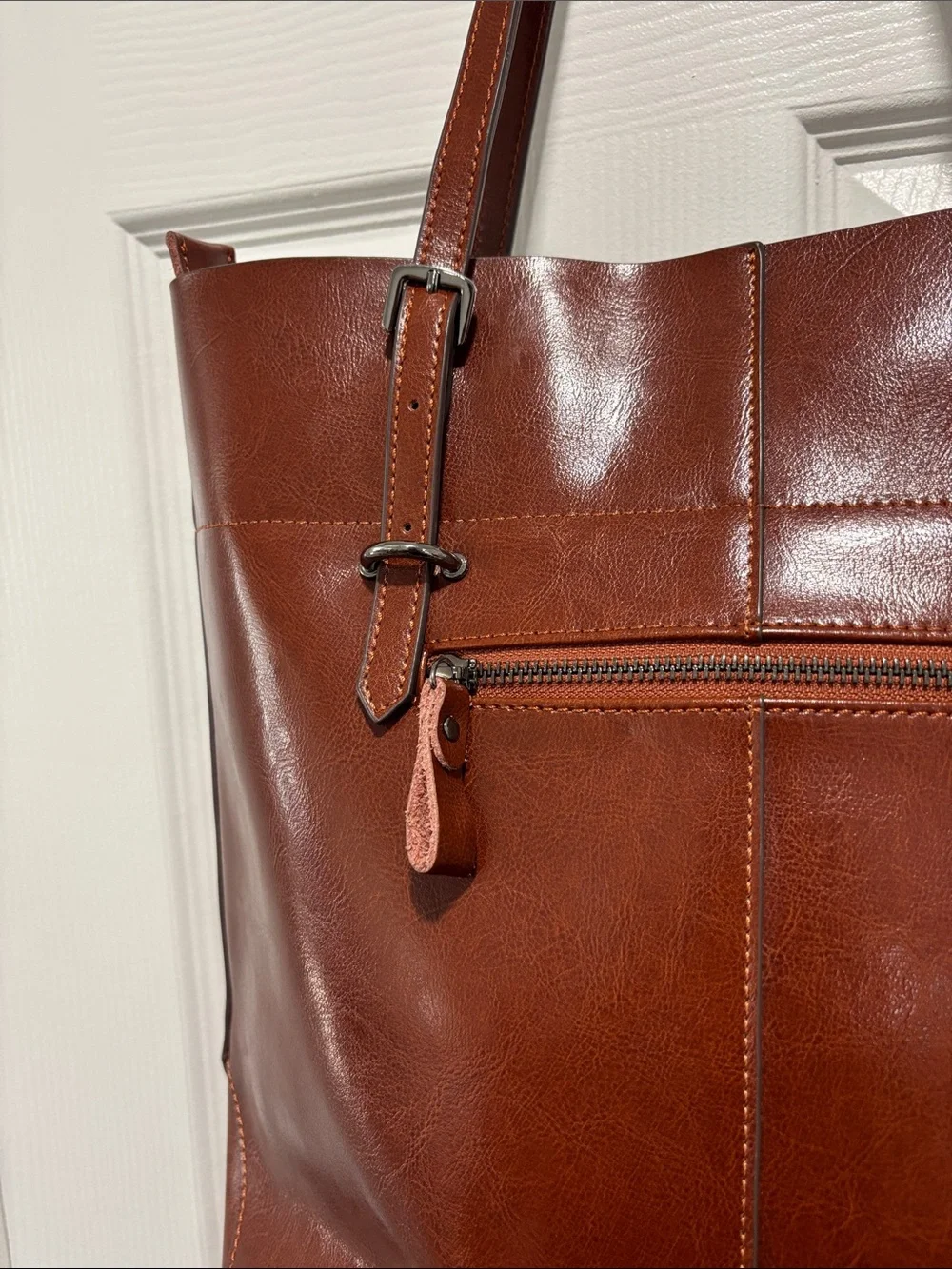 🩵Classic Brown genuine Leather Tote Bag - Women's Everyday Shoulder Bag